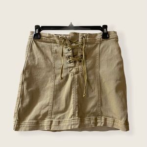 Light green/brown jean skirt